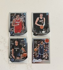 Bowman Chrome Topps NBA 4 Card Lot Zach Edey Clingan Black Jackson Jr.