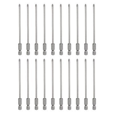 20pcs Phillips PH1 1/4'' Hexagonal Screwdriver Tip 110mm 3mm