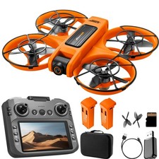 RC Drone With Screen On Controller 4.92in , UHD Dual Ca