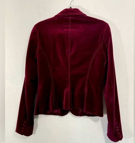 Ralph Lauren Polo Velluto Corto Blazer Donna Borgogna M - Foto 2 di 4