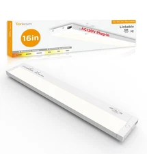 16 Inch Under Cabinet Lighting Plug in, 9W 120V 3 Color 3000K/4000K/5000K, 3 ...