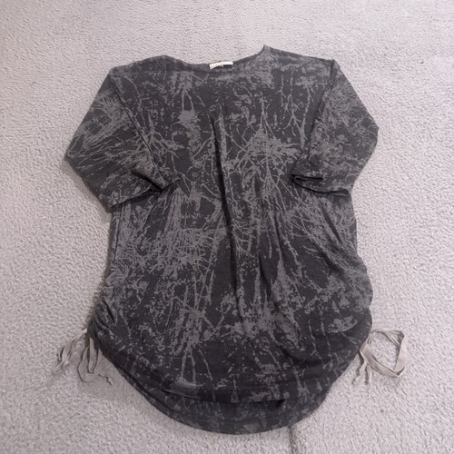 Bryn Walker Top Womens Small Gray Knit Tunic 3/4 Sleeve Poly Viscose Stretch - Picture 5 of 8