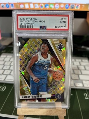 2023 PANINI PHOENIX ANTHONY EDWARDS YELLOW ICE #227 /175 PSA 9 Timberwolves