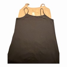 Women's Lot Of 2 Tan And Black Cami Tops Sz XXL