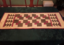 Christmas Table Runner Quilted Handmade Reversible Red Green 55" x 20"