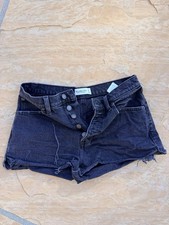 Abercrombie Fitch The Mom Short High Rise Black Denim Cutoff Shorts 27/4 ES
