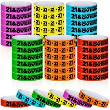 600 Pcs Over 21 Wristbands Paper Colored Bracelet Identification Wristbands