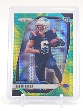 JAVON BAKER 2024 PRIZM GREEN YELLOW HYPER ROOKIE /180 #344 PATRIOTS Q5454