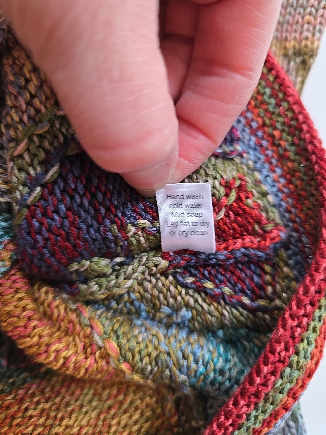 PERUVIAN CONNECTION Multicolor Patchwork Knit V N… - image 7