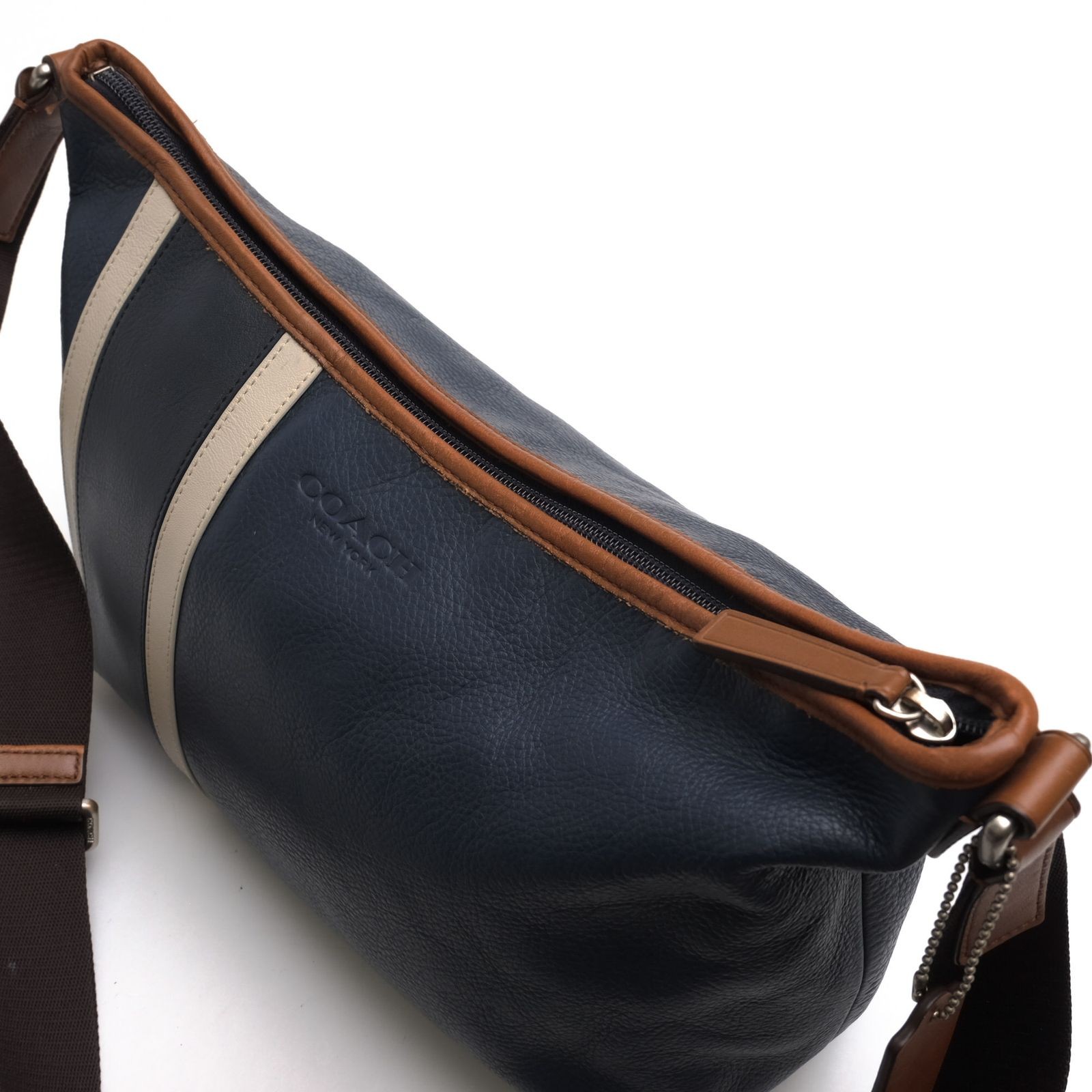 Coach Heritage Transit Crossbody Bag Navy Leather Men’s Authentic image 5