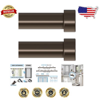 Versatile Adjustable Curtain Rods 36''-88'' with Stylish Antique Bronze Finish
