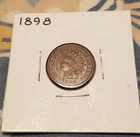 1898 Indian Head Penny Cent AU Chocolate Brown 4 Diamonds