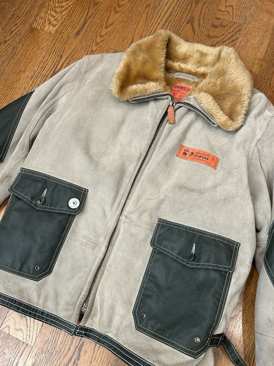 Vintage Diesel Cowhide Deck Jacket Fur Lined RARE Archive Vintage Diesel Cowhide Deck Jacket Fur Lined RARE Archive