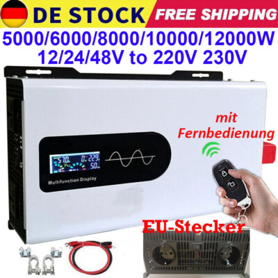 5000W ~ 12000W Max 12V 24V 48V 230V Reiner Sinus Spannungswandler Wechselrichter