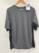 Kanu Surf Shirt Men Size Large Gray Black Swim Short Sleeve SPF 50 New