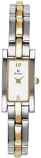 Bulova 98T60 Two Tone White Dial Women's Dress Watch