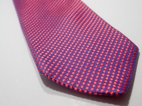TED BAKER PURPLE w/ TINY RED POLKA DOTS WOVEN 100% ITALIAN SILK NECK TIE 61" USA - Picture 8 of 9