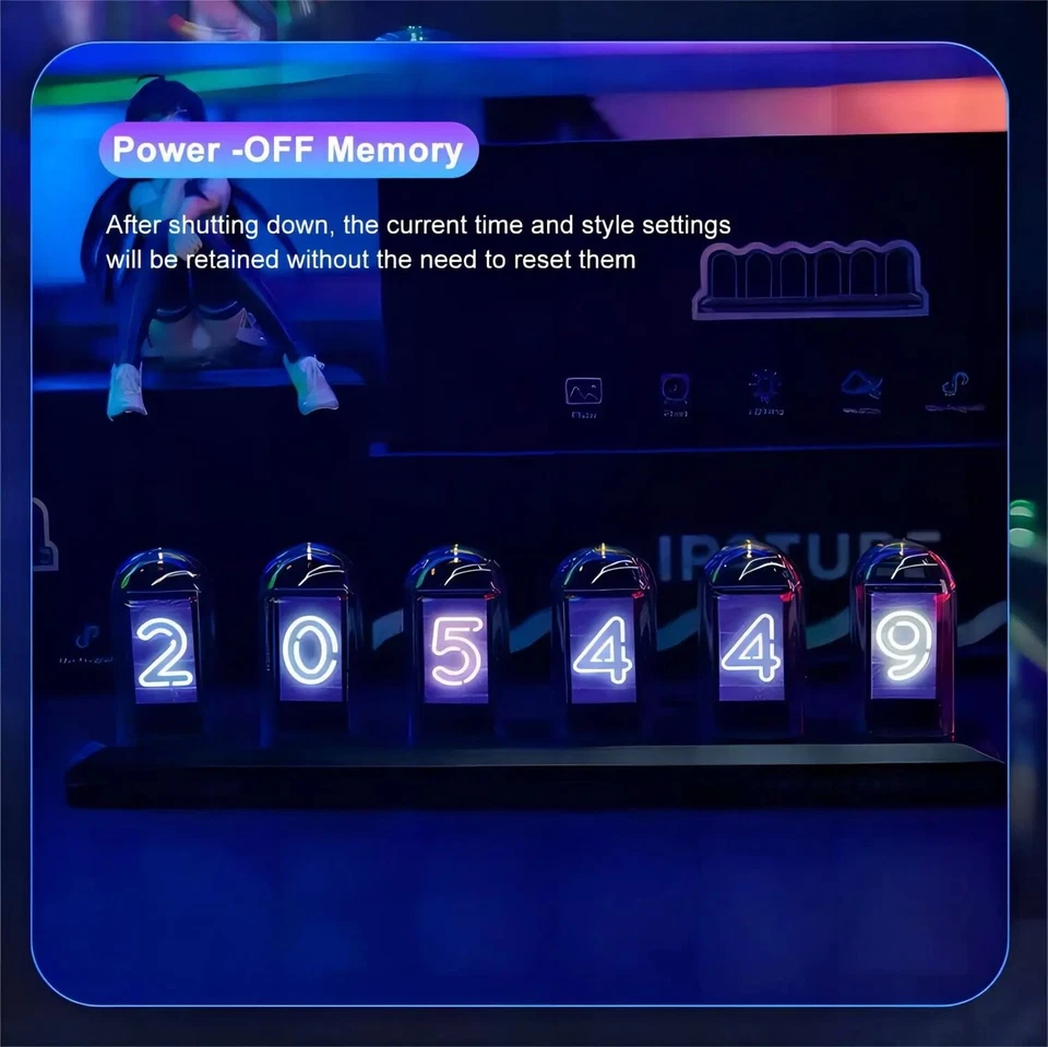 Nixie Tube Clock with RGB LED Display – Digital DIY Desktop Decoration - Image 4 of 4