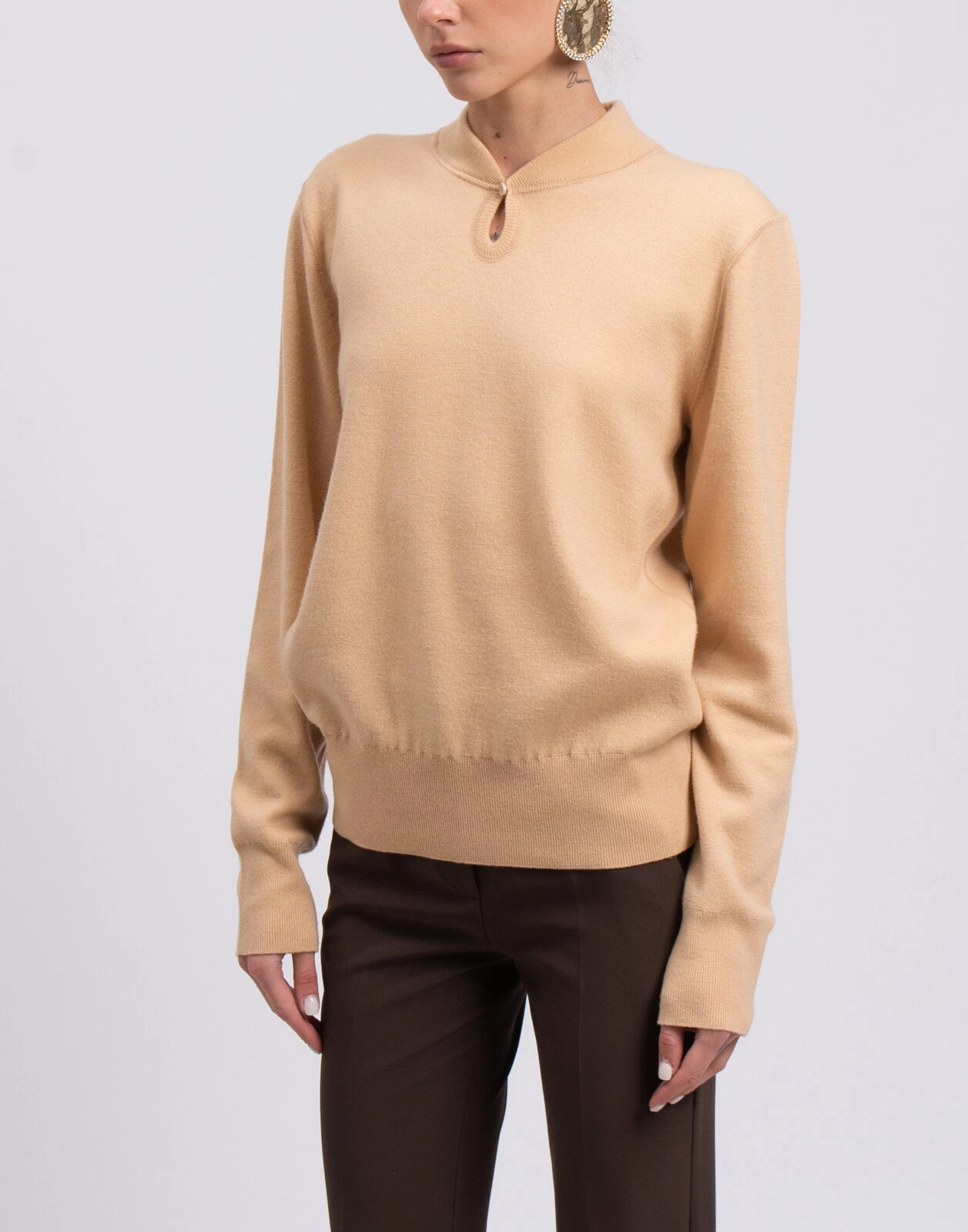 Maglione RRP €1250 BOTTEGA VENETA taglia L misto cashmere sottile Made in Italy