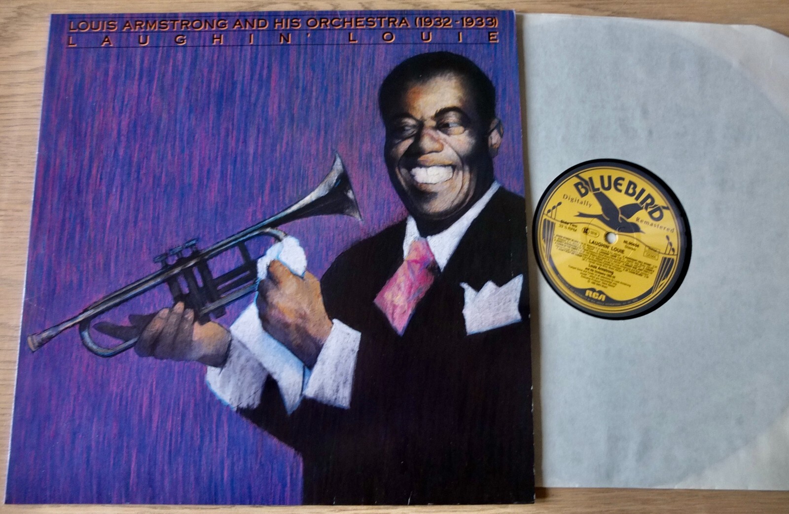 LOUIS ARMSTRONG LAUGHIN' LOUIE 1932-33 LP BLUEBIRD (1989) NR MINT JAZZ GERMANY