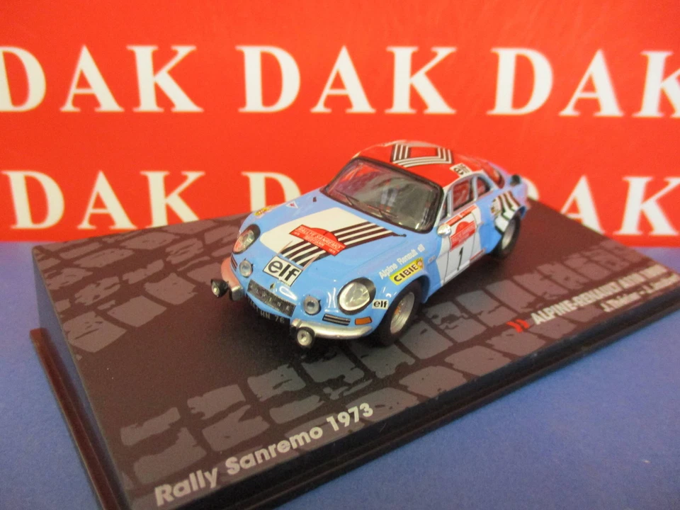 Die cast 1/43 Modellino Auto Renault Alpine A110 1800 Sanremo 1973 J. Therier - Immagine 2 di 4