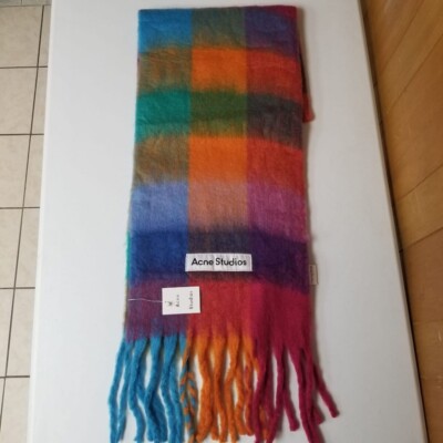 小物 Acne studios scarf Acne Studios - Mohair checked scarf - Green/grey/black