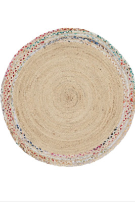 Rug Jute cotton Braided Modern Round Carpet Farmhouse Rustic Look Area Rugs
