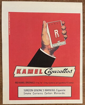 how much was a pack of cigarettes in 1997 Vintage 90s 1997 Red Kamel Cigarettes Tobacco Small Print Ad