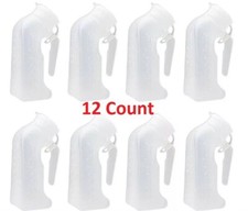 12 Pcs, Male Urinal Urine Pee Bottle With Cover Lid 1 Quart 1000 mL