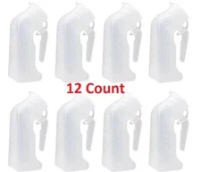 12 Pcs, Male Urinal Urine Pee Bottle With Cover Lid 1 Quart 1000 mL
