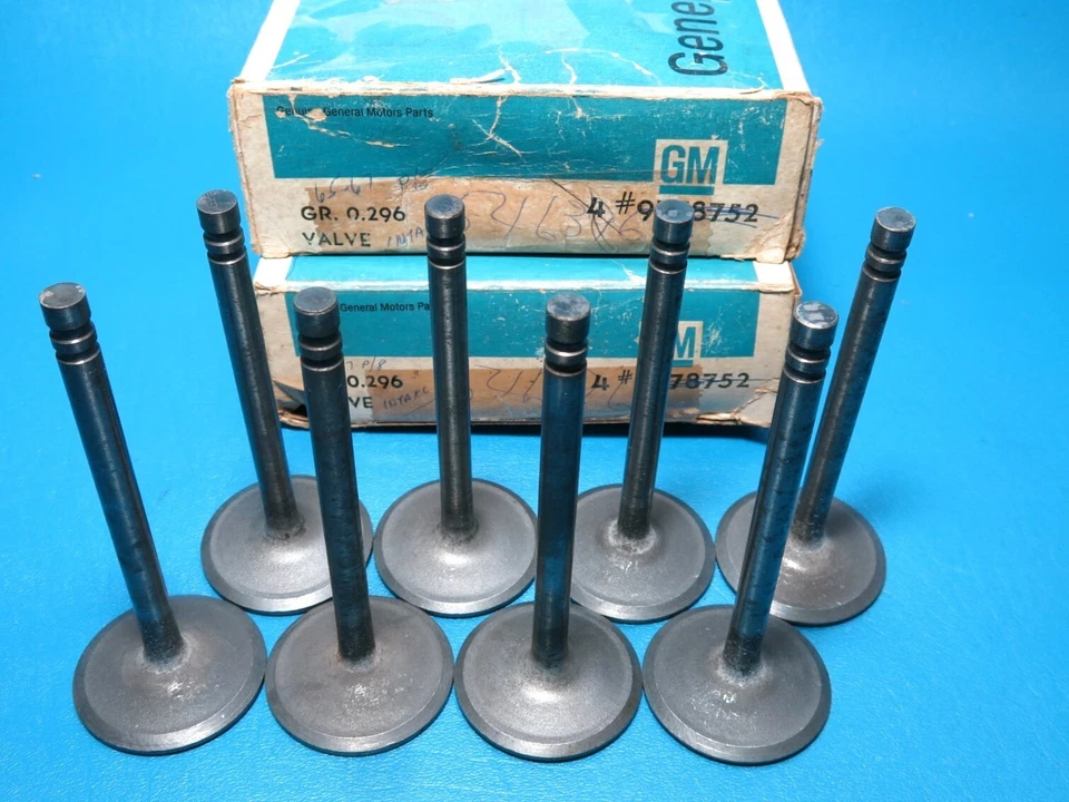 NOS Set (8) GM 1965-1967 Pontiac 389 400 GTO LeMans Firebird 8.6 Intake Valves - Image 2 of 4