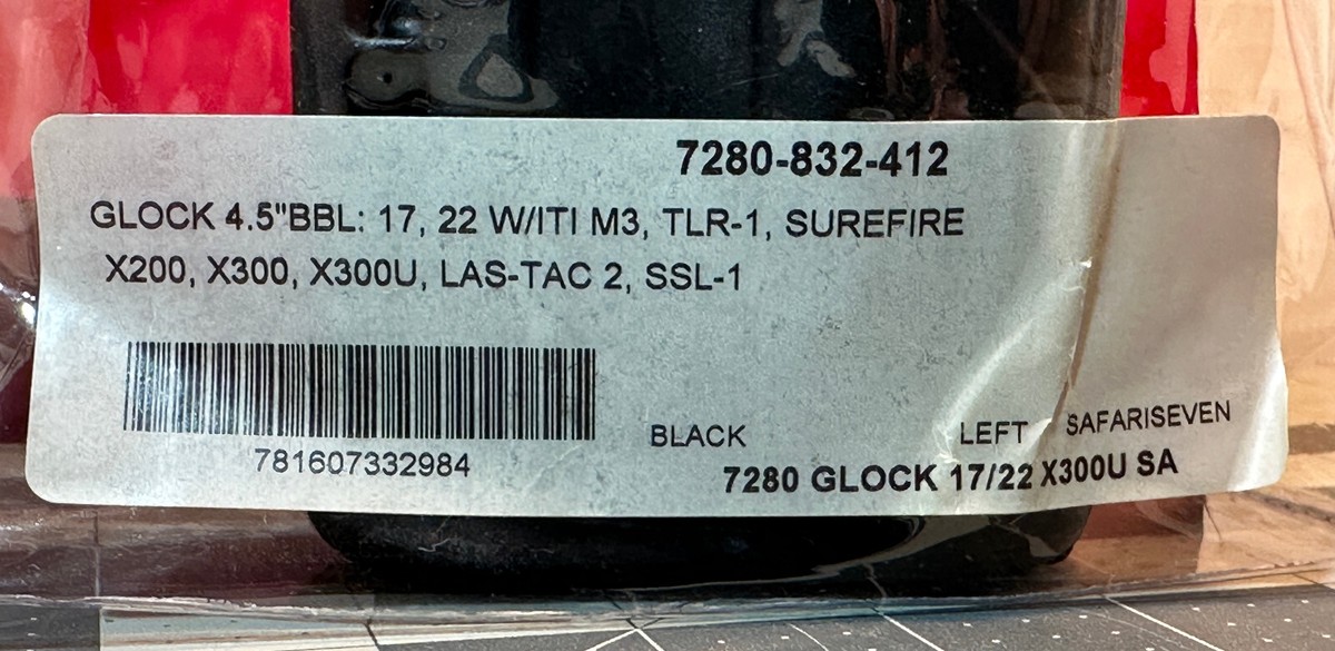 BE:FIRST ソウタ SA シリアル Safariland 7280 SLS LH Duty Holster, GLOCK 17 22 (GENS 1-4) +