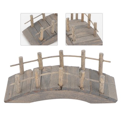  Mini Wooden Arch Bridge Miniature Scene Furniture Terrarium Toy Tray Decor