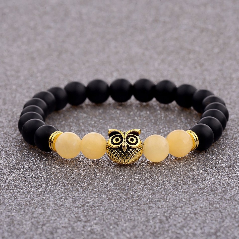 Mens Beads 8mm Natural Agate Gemstone Bead Bracelet - Handmade Weave, No Clasp, For Men & Women Natural Stone Bracelet - Foto 8