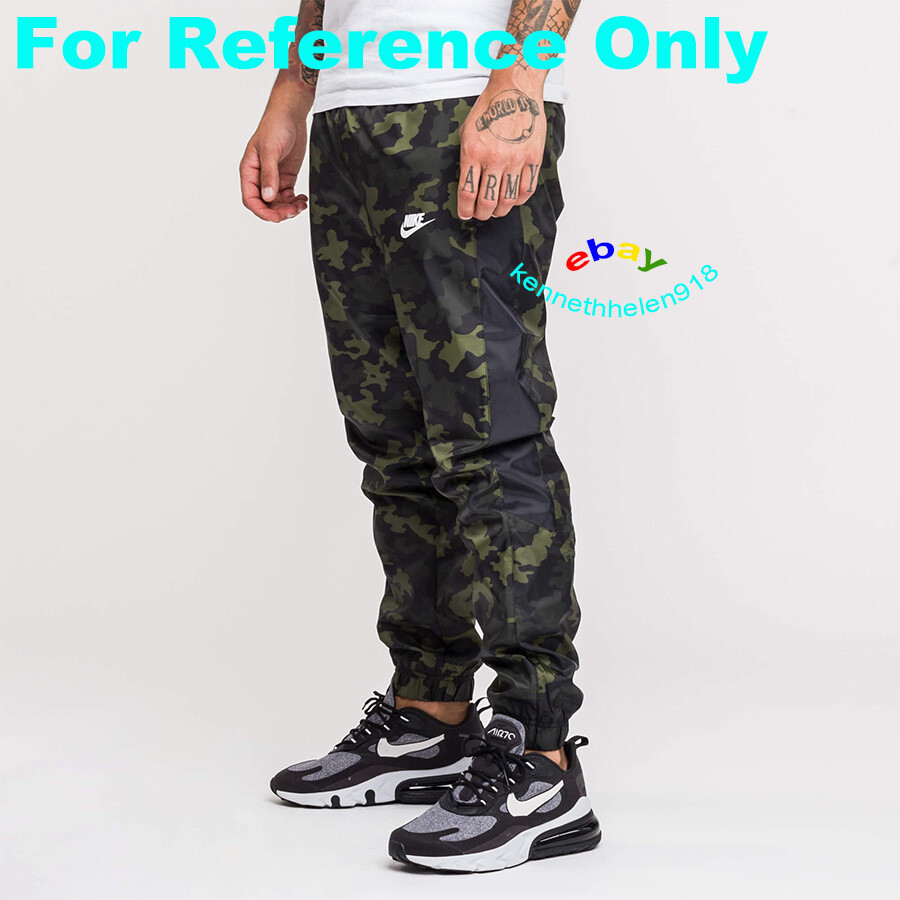 NIKE SPORTWEAR WOVEN TRACK PANTS BV2981-331 CAMO GREEN MENS NIKE SPORTWEAR WOVEN TRACK PANTS BV2981-331 CAMO GREEN MENS