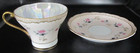 Vintage UCAGCO Japan Tea Cup Saucer Floral Rose Gold Trimmed Iridescent Interior — photo 2