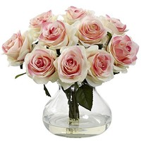 Nearly Natural 1367-lp Rose Arrangement With Vase, Light Pink, New, Free Shippin on sale Nearly Natural 1367-lp Rose Arrangement With Vase, Light Pink, New, Free Shippin on sale