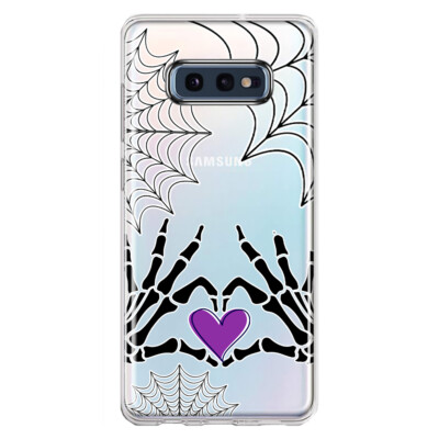 For Samsung Galaxy S10e Shockproof Case Halloween Skeleton Heart Web