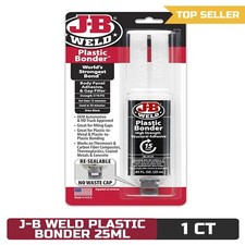 J-B Weld Plastic Bonder Body Panel Adhesive and Gap Filler Syringe, Black, 25 ml