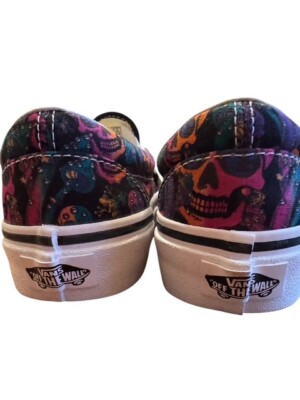 Vans Trippy Drip Mushroom Skull Classic Slip On Sneakers  display picture 2