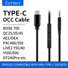 Hifi TYPE-C 6N OCC Cable For Creative LIVE2 Beyerdynamic DT240pro 2.5mm 4FT