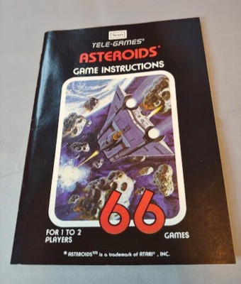 1979 Asteroids Game Instructions Atari Tele- Games Sears EXCELLENT Condition