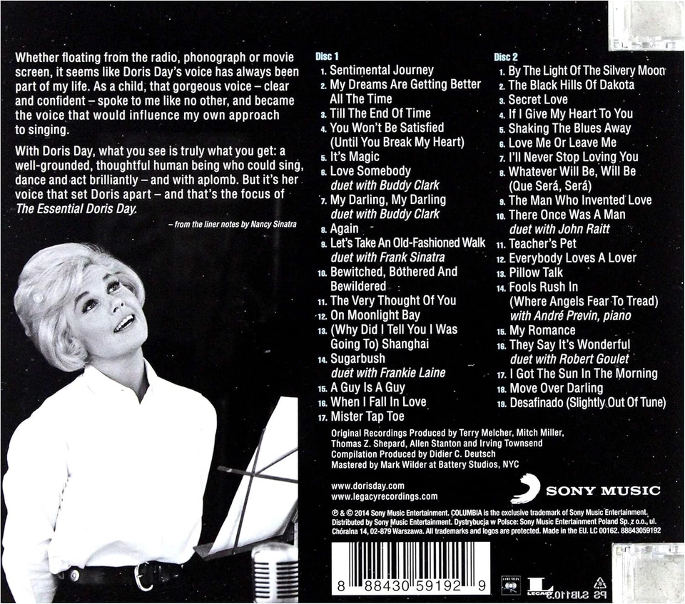 Doris Day Essential 2-CD NEW SEALED Move Over Darling/Sentimental Journey+ - Image 2 of 4