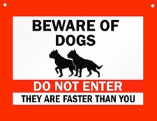 Beware of DOG Metal Aluminum Sign 8"x10" Funny DOG SIGN