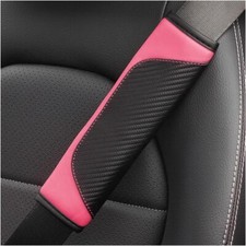 2pcs Car Seat Belt Cover Carbon Fiber Safety Seatbelt Shoulder Strap Covers