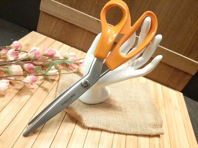 FISCARS 10'' PINKING SHEARS SCISSORS  Zig Zag EUC