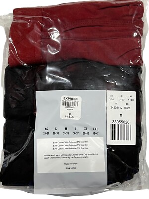 Express 3-Pack Cotton Boxer Briefs – Men’s, Jersey Fabric, Breathable, Sizes S-XL, NWT