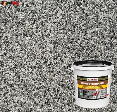 ISOLBAU Buntsteinputz Mosaikputz BP20 (grau, weiss, schwarz) 25kg Absolute ProfiQualität