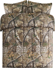 Realtree APX Camo Queen 3 Piece Comforter Set All-Season Lightweight Rustic Fa