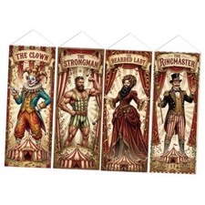 Halloween Decorations - 4PCS Halloween Circus Carnival Banner Creepy Carnival